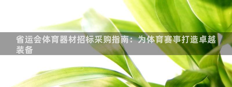 极悦平台使用教程图解：省运会体育器材招标采购指南：为