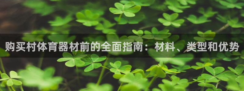 极悦平台平台登录入口：购买村体育器材前的全面指南：材