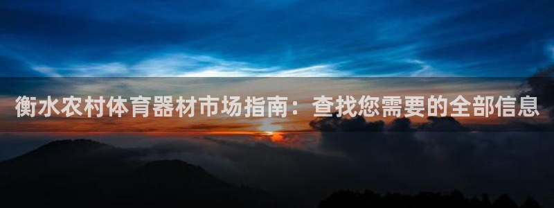 极悦平台官方网站登录：衡水农村体育器材市场指南：查找